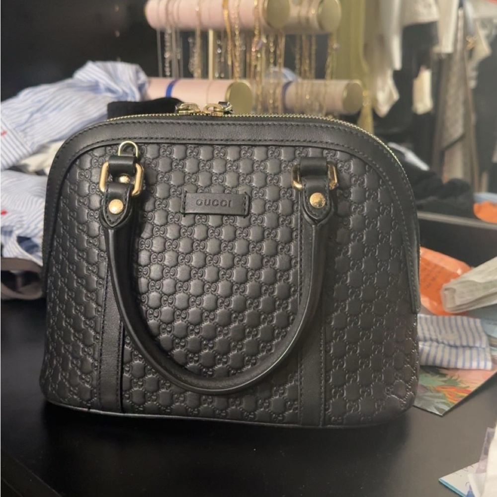 Gucci Black Microguccissima Leather Mini Dome Bag